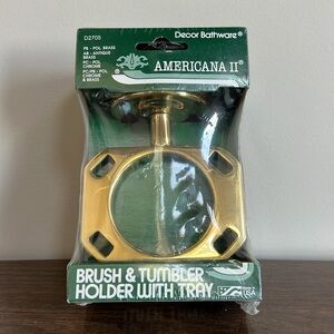 Americana II Antique Brass Brush & Tumbler Holder